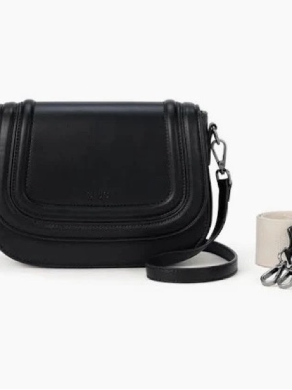 Zara Black Crossbody Saddle Bag - Picture 5 of 13